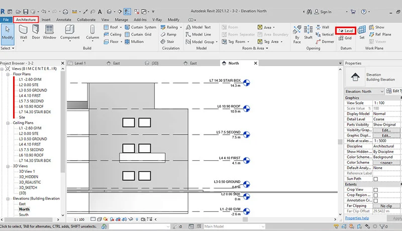 آموزش Level در Revit