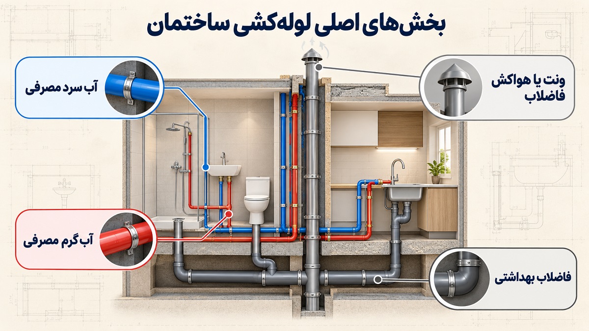 شیرآلات | روشویی مراحل لوله کشی ساختمان از صفر تا صد